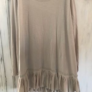 LOGO ruffle hem tunic T 1x